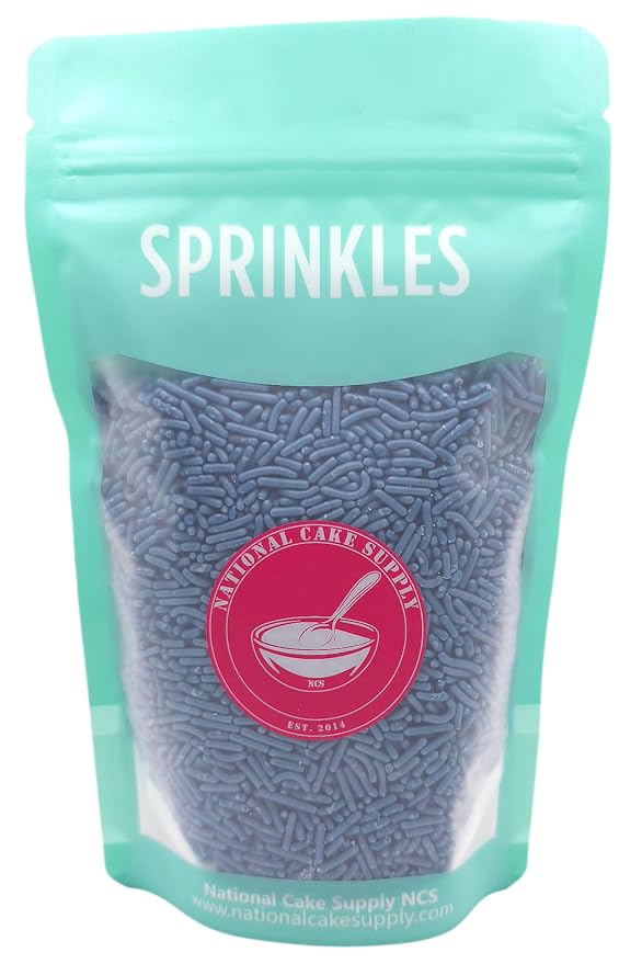 NCS Classic Blue Jimmies Edible Sprinkles – Cupcake, Cake & Cookie Decorations, 7 oz