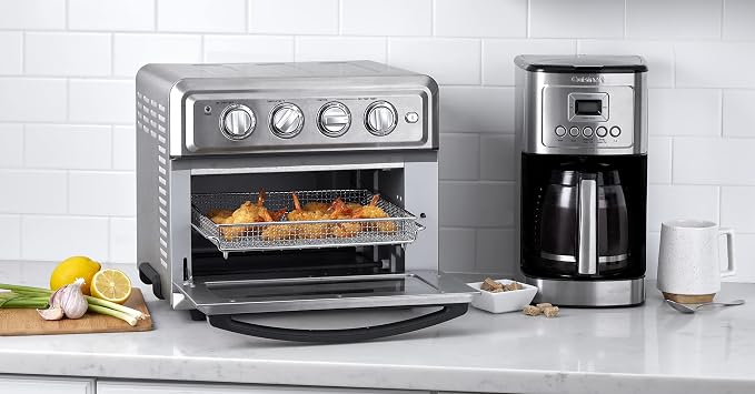 Cuisinart TOA-60 Convection AirFryer Toaster Oven, Premium 1800-Watt Oven with 7-in-1 Functions and Wide Temperature Range, Large Capacity AirFryer with 60-Minute Timer/Auto-Shutoff, Stainless Steel