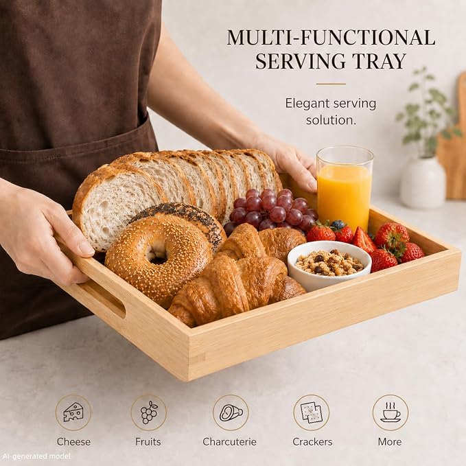 10.5" Bamboo Bread Slicer for Homemade Bread, Adjustable Sourdough Cutter Guide with Crumb Catcher Tray, Wooden Board for Round Loaves & Sandwich Slices