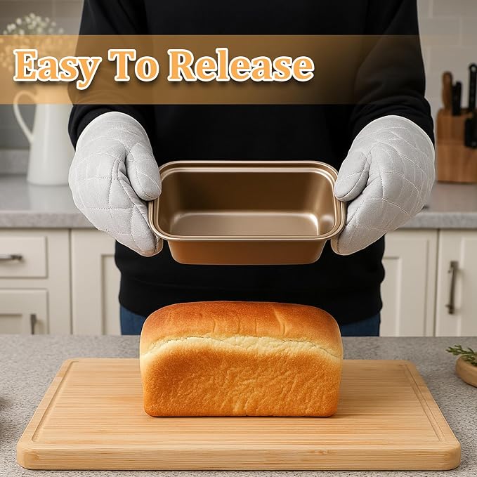 12 Pcs Mini Loaf Pan for Baking Bread, Non-Stick Carbon Steel Baking Bread Pan 6.1 x 3.3 x 2.1 Inches Small Banana Bread Tins for Oven Baking Small Rectangular Bread