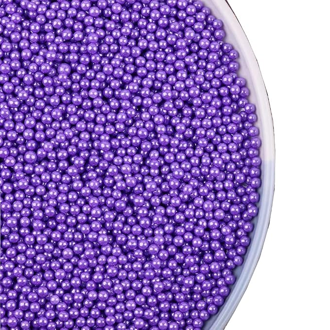 Purple Sprinkles Edible Pearl Sprinkles 130g 4.6OZ,Cake Dessert sprinkles,Cookie sprinkles,Sugar Pearl, Edible Candy Pearls for Cake Cupcake Decorationg (4mm-Purple)