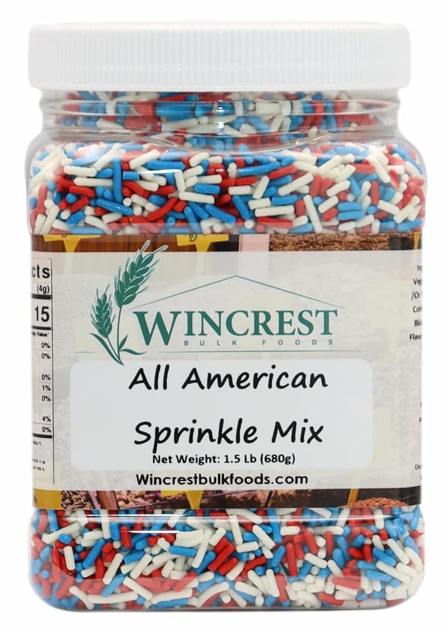 Patriotic Sprinkle Mix || Red - White - Blue Jimmies || Edible Baking Decoration (All American)