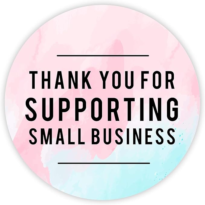 Andaz Press Round Thank You for Supporting Small Business Sticker Labels, 120-Pack, Watercolor Packaging Stickers, Product Labels