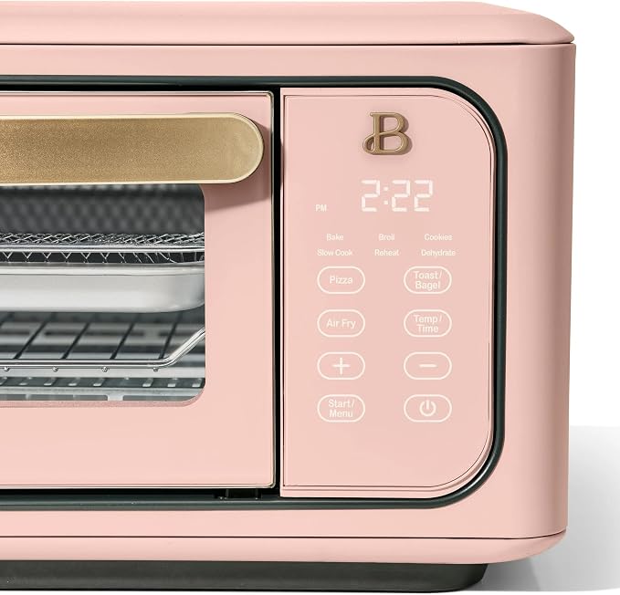Infrared Air Fry Toaster Oven 9 Slice, 1800W Countertop Oven with Convection & Air Fry Functions, Digital Touch Display, Multi Cooking Modes for Baking, Broiling & Reheating (Rose)