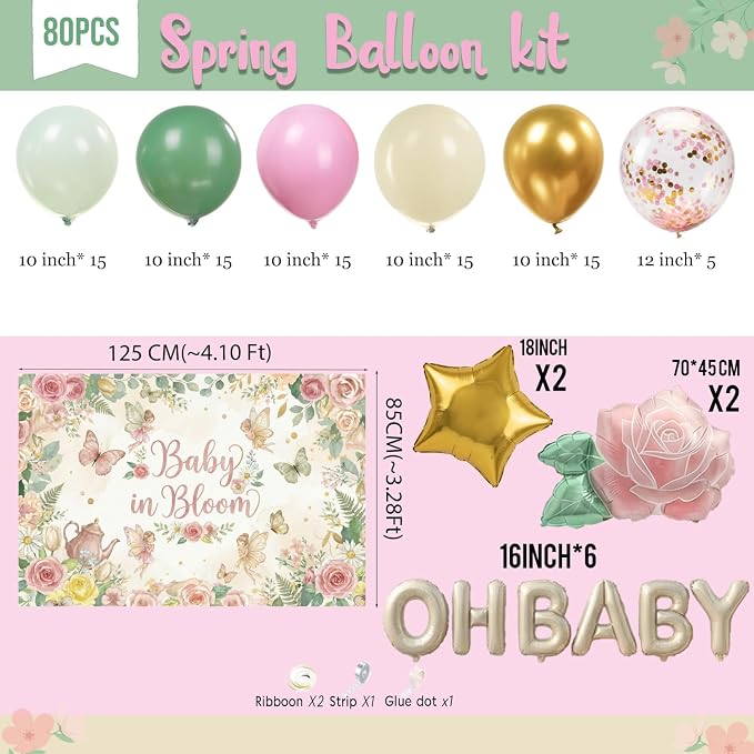 Pastel Mother's Day Balloon Garland Arch Kit with Macaron Balloon Arch kit & Flower Butterfly, Pink Rose Foil Balloons for Mother's Day Decor, Women's Birthday, Tea Party Supplies ﻿