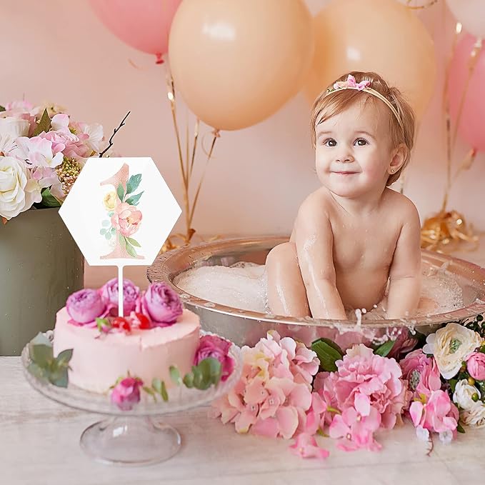 Yalikop 2 Pieces Acrylic Cake Topper Blank Clear DIY Birthday Personalized DIY Cake Topper for Custom Wedding Birthday Festival Party(Hexagon Style)