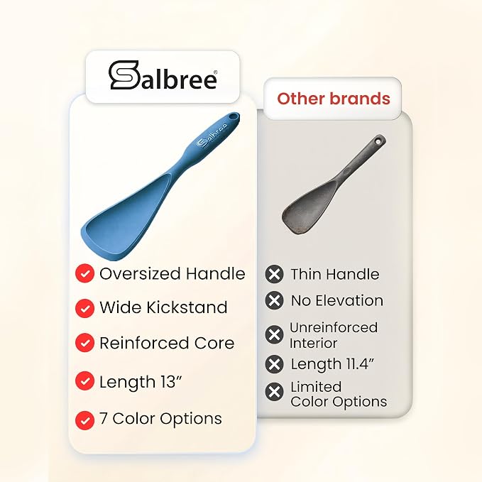 Silicone Spoon Spatula for Cooking - Multifunction Scoop Spatula Spoonula - Heat Resistant Cooking Spoon for Nonstick Cookware - Large Silicone Kitchen Spoon - Seamless Design (Starry Blue,2pcs)