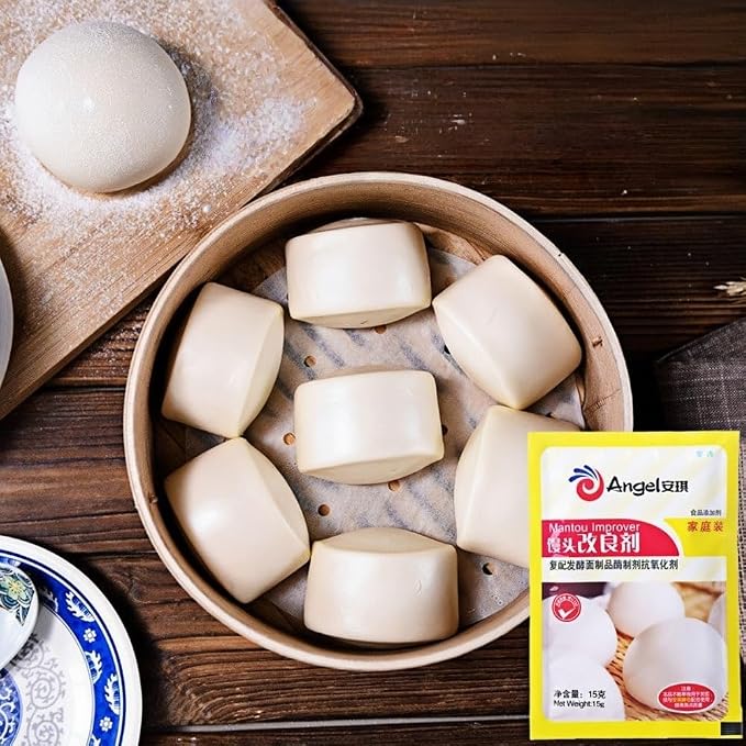Angel steamed bun improver, fluffy homemade baozi, improver fluffy,（To be used with yeast） 75g (15g*5 packs) 馒头改良剂（需要配合酵母一起使用 ）75g(15g*5包)