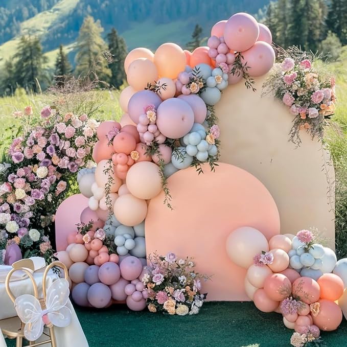 Pastel Balloon Arch Kit,122Pcs Pink Blue Yellow Purple Metallic Gold Macaron Yellow Colorful Balloons for Boho Bridal Wedding Birthday Baby Shower Engagement Anniversary Graduation Party Decorations