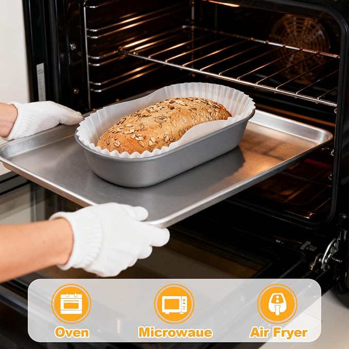 DEAYOU 80 PCS Bread Baking Liners, 2 LB Paper Loaf Pan Liners, Greaseproof Bread Tin Liner for Cakes, Snacks, Weddings, Parties, White, 7.87" L x 3.6" W x 2.9" H
