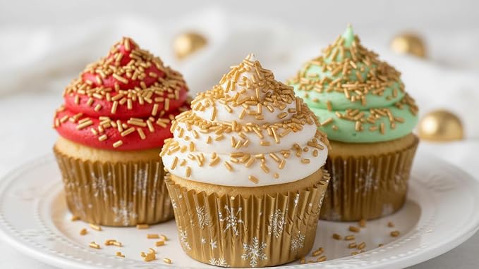 NCS Pearlized Gold Jimmies Edible Sprinkles – Cupcake, Cake & Cookie Decorations, 7 oz