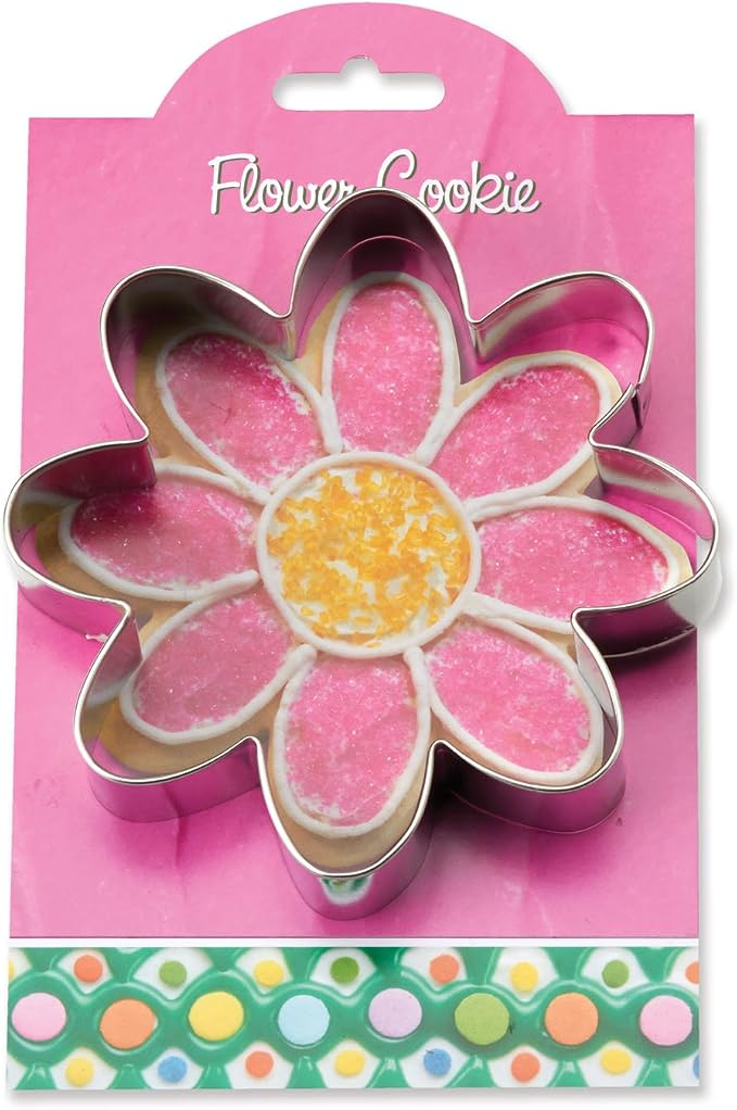 Ann Clark Cookie Cutters Flower Cookie Cutter 4.5" with Recipe Card, Made in USA