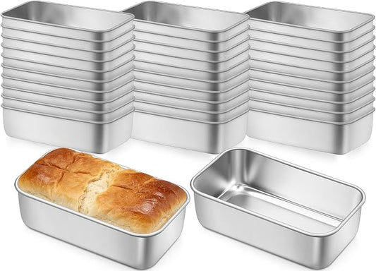 Leonyo 32 Pack 9x5IN Loaf Pans for Baking Bread, 9x5IN Stainless Steel Loaf Pans Set for Homemade Bread, Meatloaf, Bananas, Brownies, Lasagnas, Dishwasher Oven Safe