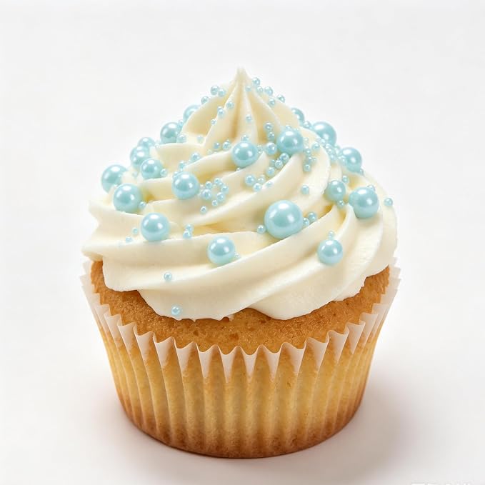 Zali Edible Pearl Sprinkles, Sky Blue, 26 Colors Mixed Size | Sugar Pearls, For Cakes, Cupcakes, Cookies, Donuts & Ice Cream, Gluten Free, Food Grade, Wedding & Festival Decoration