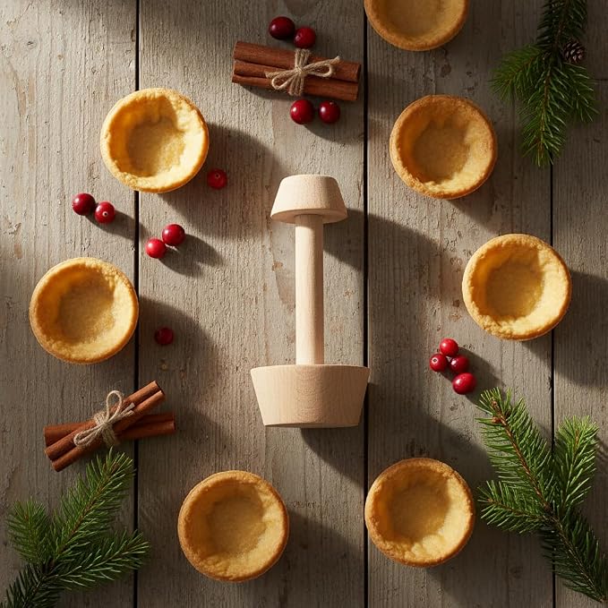 Wooden Tart Tamper Pastry Tamper Double Side Egg Tart Tamper Mold DIY Cake Pastry Pusher for Kitchen Party Baking, Pie, Tart and Quiche Pans Tools