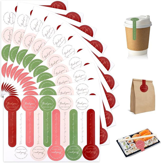 400Pcs Handmade Food Baking Seal Stickers Labels,Colorful Long Label Bakery Sticker,Self-Adhesive Goods Bakery Stickers Sealing Tamper-Proof Sticker for Pastry Bags Lollipops Candy Cake