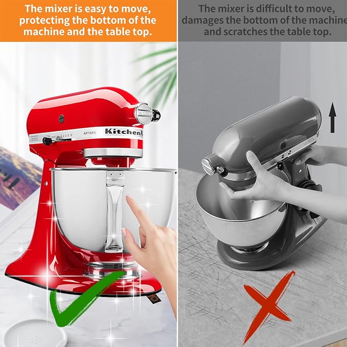 Sliding Mat Compatible with Kitchenaid Mixer with 2 Black Kitchen Accessories, Mixer Slider Mover Pad Compatible with Kitchenaid 4.5-5 Qt Tilt-Head Stand Mixer, Kitchen Aid Mixer Accessories
