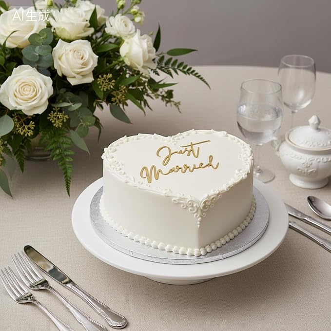 Just Married Cake Topper, Wedding Cake Toppers Engaged Cakes Topper for Bridal Shower Just Married Cakes Decor Bachelorette Party Decorations Black Gold Cupcake for DIY(Gold)