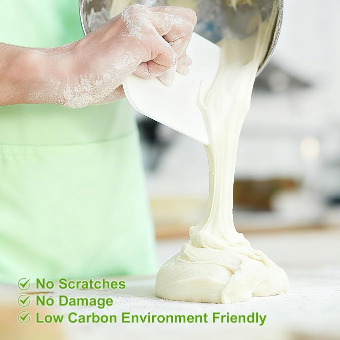 Dough Scraper, Sourdough Bread Baking Supplies, Pizza Cutter, Bowl Scraper, Plastic Dough Scraper, for Non-Slip Bakeware Decorating Tools, Sculpting, Bread Dough (2, green)