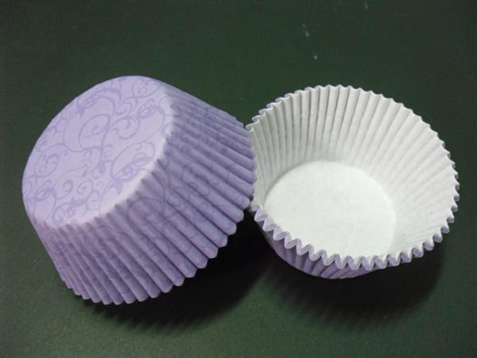 Purple Flower Wedding Paper Muffin Cupcake Liners case Baking Cups 100 pcs,Standard Size 2x1.25inch (Puprle flower)