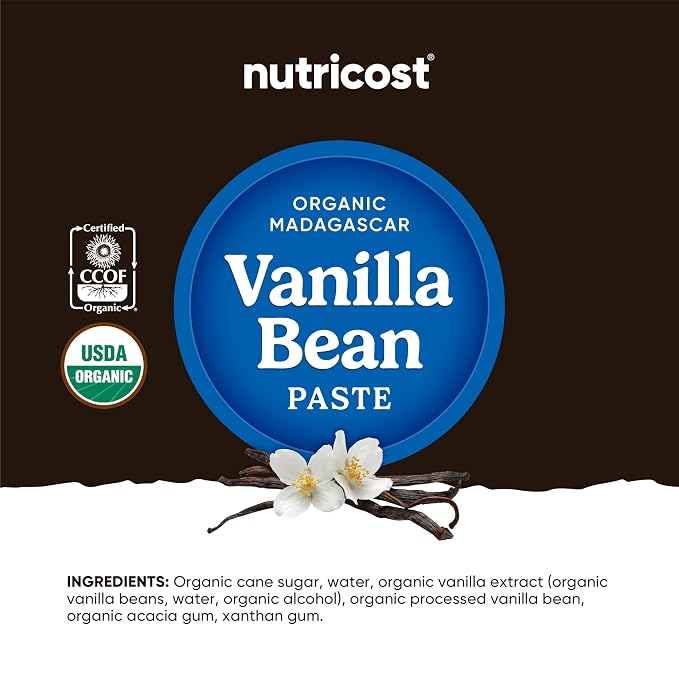 Nutricost Organic Madagascar Vanilla Bean Paste (4 oz) - Vanilla Bean Paste for Baking and Cooking, USDA and CCOF Organic, GMO-Free, Gluten-Free