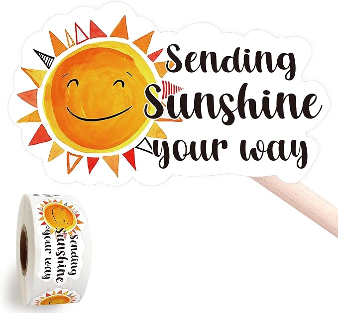 500pcs Sending Sunshine Your Way, Sun & Happy Mail Stickers, Summer Stickers Roll