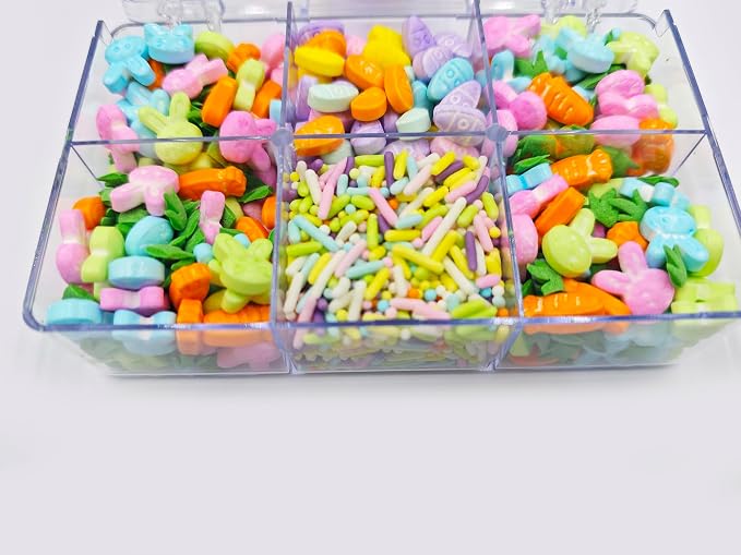 Edible Easter Sprinkles, Pastel Sprinkles Mixed with Mini Bunny Carrot Egg Jimmies Nonpareils Green Grass for Ice Cream Cupcakes Cookies Topping Cake Decorating, 4.23 oz
