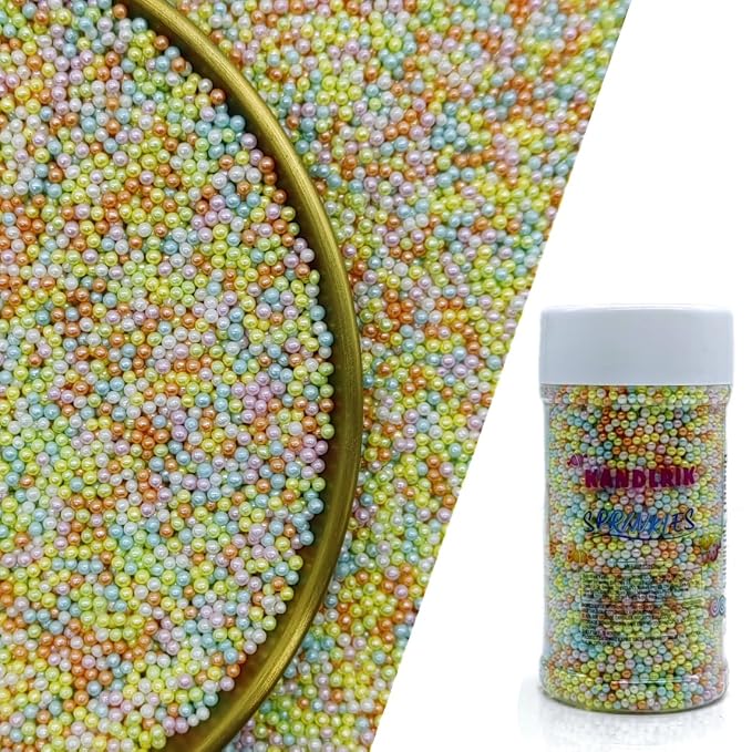 Easter Colors Edible Sprinkles Candy 2mm Mini Pearls Cake Decorations Cupcake Toppers Cookie Decorating Perfect for Wedding Party Valentine Halloween Christmas Supplies 3OZ