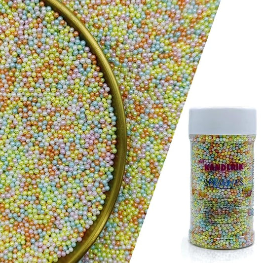 Easter Colors Edible Sprinkles Candy 2mm Mini Pearls Cake Decorations Cupcake Toppers Cookie Decorating Perfect for Wedding Party Valentine Halloween Christmas Supplies 3OZ