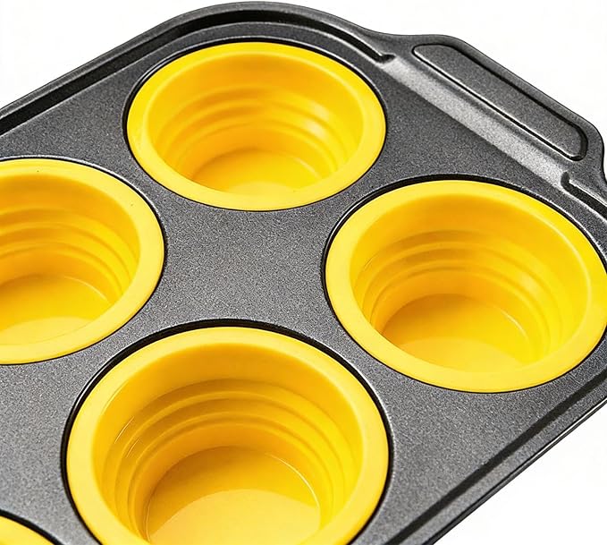 Cupcake Pan - Non Stick Silicone Donut Mold, Baking Tray Set, Reusable Muffin Mold, Oven And Air Fryer Pan With Durablee Construction | Cupcake Pans For Breakfast Dessert Cooking Treat Bread Egg Choco