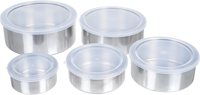 Stainless-Steel Bowls with Lids - 5-Piece Nesting Mixing Bowls Set for Prepping, Serving, and Storing - Kitchen Essentials for New Home