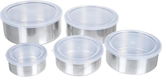 Stainless-Steel Bowls with Lids - 5-Piece Nesting Mixing Bowls Set for Prepping, Serving, and Storing - Kitchen Essentials for New Home