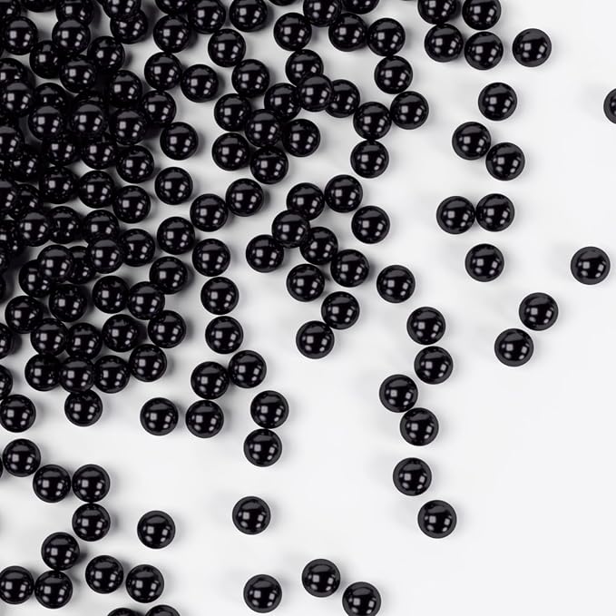 Bayep Edible Pearls for Cake Decorating 10mm Black Sprinkles for Cookies, Baking, Ice Cream, Cupcake Topper Pearl Sprinkles Perfect for Wedding Party Valentines Christmas Holiday Supplies 3.52 Ounce