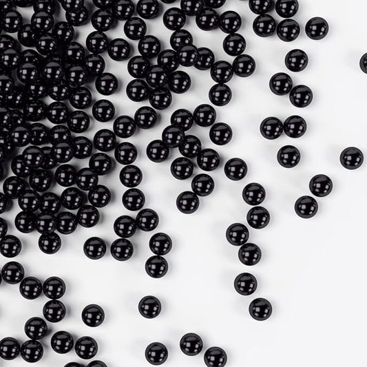 Bayep Edible Pearls for Cake Decorating 10mm Black Sprinkles for Cookies, Baking, Ice Cream, Cupcake Topper Pearl Sprinkles Perfect for Wedding Party Valentines Christmas Holiday Supplies 3.52 Ounce