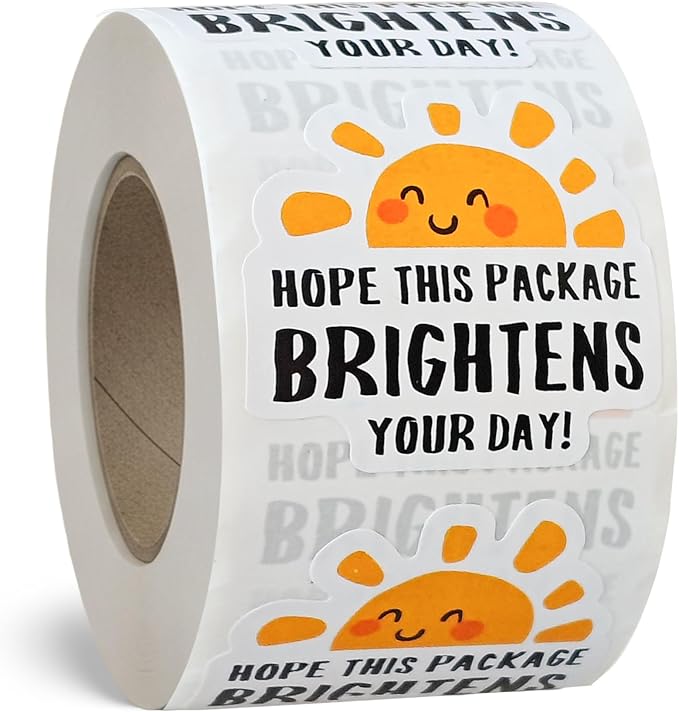500Pcs Thank You Stickers for Small Business Online Retailers Small Shop Mail Envelopes Baking, Sealing Packaging Gift Wrap Stickers, Hope This Package Brightens Your Day