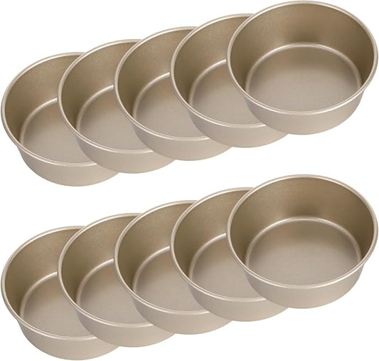 10 PCS Air Fryer Mini Pie Pan Tart Tins, Jumbo Muffin Cupcake Pans 4 Inch Air Fryer Hamburger Bun Mold, Non-Stick Air-Fryer Egg Baking Pan Individual Mini Cake Pans for Baking