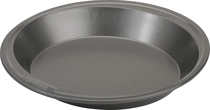 GoodCook Everyday Pie Pan Scratch-Resistant Nonstick Heavy Duty Steel Construction with Wide Rim, 9-Inch, Gray (Pack of 12)