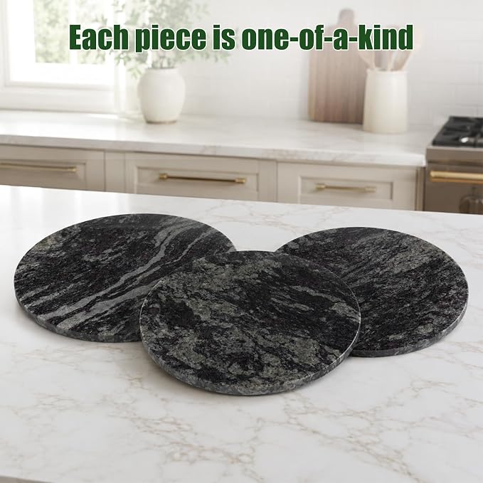 Marble Lazy Susan, 16 in Lazy Susan Turntable Organizer for Cabinet Pantry Kitchen Countertop Fridge Bathroom Makeup Vanity Countertop - Blue Fantasy