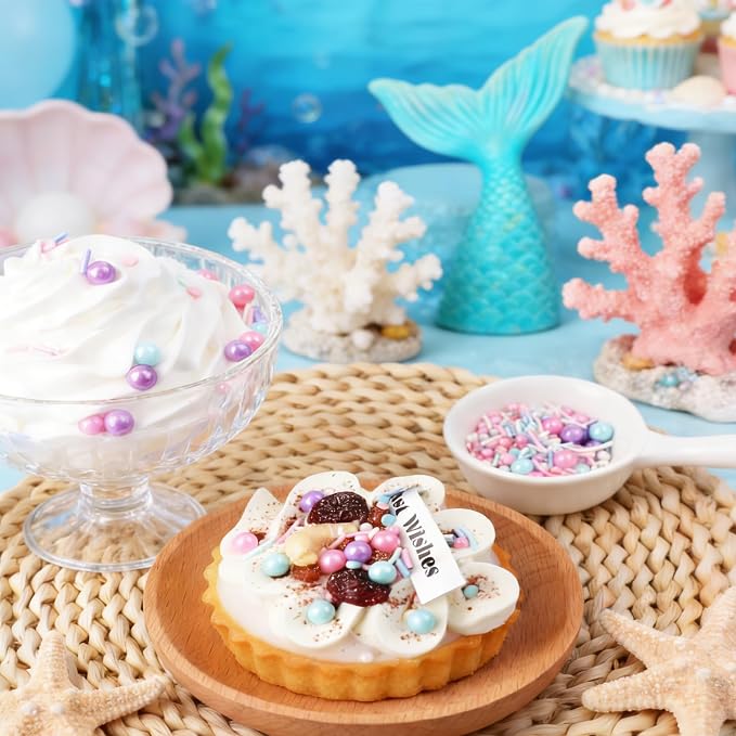 Pastel Sprinkles for Cake Decorating, Pink Purple Blue White Sprinkles for Cupcake Mixed Jimmies 150g/5.3oz, Confetti for Baking, Cookies, Cupcake, Ice Cream Toppings, Celebrations Wedding Shower Party Christmas Supplies