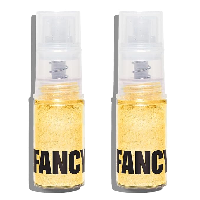 Fancy Sprinkles Fool's Gold Edible Glitter Spray Pump | 2-Pack Metallic Gold Glitter for Drinks, Cocktails & Cake Decorating | Vegan & Gluten Free | Made in USA | 4gm each