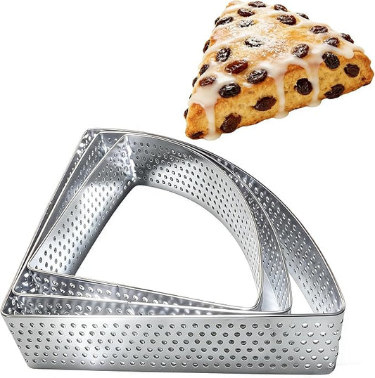 Scone Cutter Triangle Cookie Cutter Set (2.7, 3.1, 3.5 Inch) – Duty Stainless Steel Geometric Frame - Shaped Large Biscuit Cutter Set, Perfect for Even Scones, Pastries, Desserts & Triangle Cookies