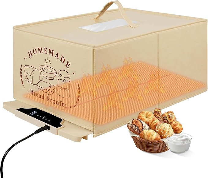 Bread Proofing Box with Precise 85-200°F Control & 12H Timer for Rapid, Even Heat. Flexible Silicone Sourdough Warming Mat for Sourdough, Baking, Yogurt& Home Use (Medium)