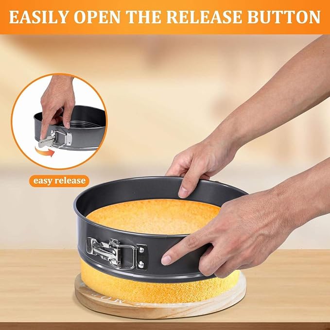 KitchenTools8''LeakproofSpringformHeartCake Pans 9"Nonstick Round cheesecake Pans10“Square Cake Mould Equipped with a detachable bottom for quick release Square RoundHeartShapedCakePans Suit