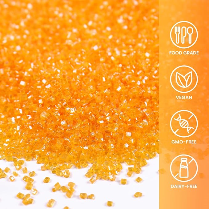 Dark Yellow Sugar Sprinkles for Cake Decorating, 4.02oz Yellow Sprinkles Edible for Cupcake Toppers Baking Cookie Ice Cream Chocolate Mardi Gras Easter Party Decoration