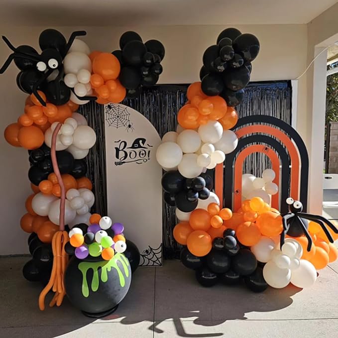 120pcs Orange Balloon Arch Kit, 18 12 10 5 inch Orange Latex Balloons Different Sizes Balloon Garland for Graduation Fall Tropical Birthday Party Decorations