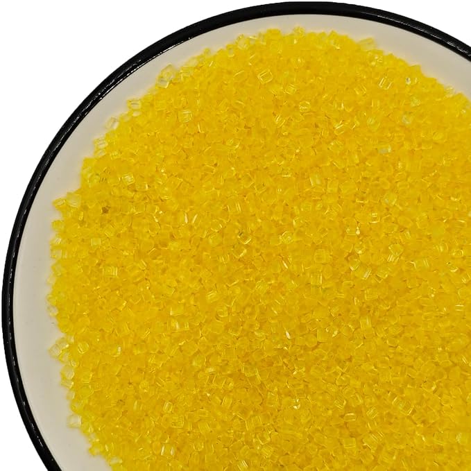 Edible Decorative 5 Ounce Coarse Crunchy Large-grained Yellow Sanding Sugar Sprinkles for Baking, Sparkling Crystals for Cakes, Cookies, Cupcakes, Ice Cream Topping and Rimming Sugar