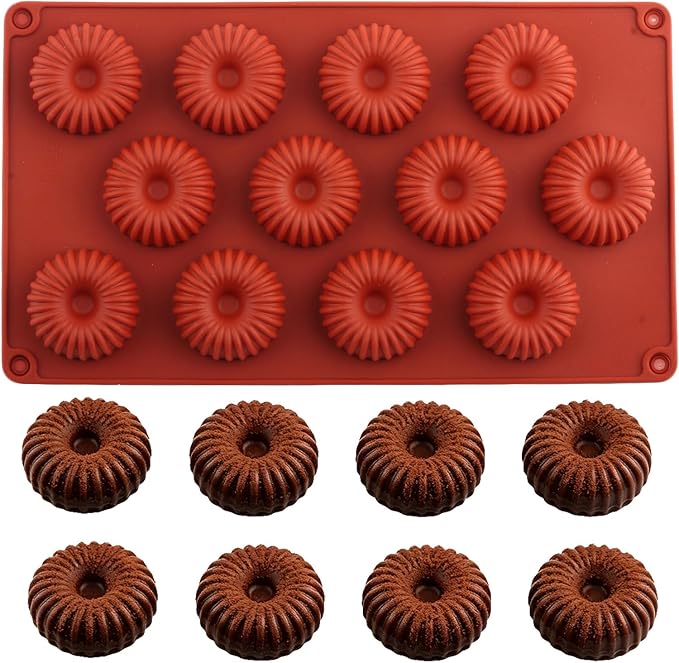 12 Cavity Mini Donut Shaped Silicone Chocolate Molds Doughnut Pan Mold For Donuts Muffin Cupcake