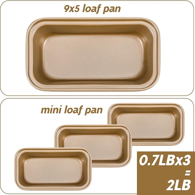 12Pcs Mini Loaf Pans for Baking Bread - 6.1 x 3.3 x 2.1 Inch Nonstick Carbon Steel Bread Pan -Rectangle Baking Pan for Home Oven Bakings Homemade Cake Sourdough and Meatloaf