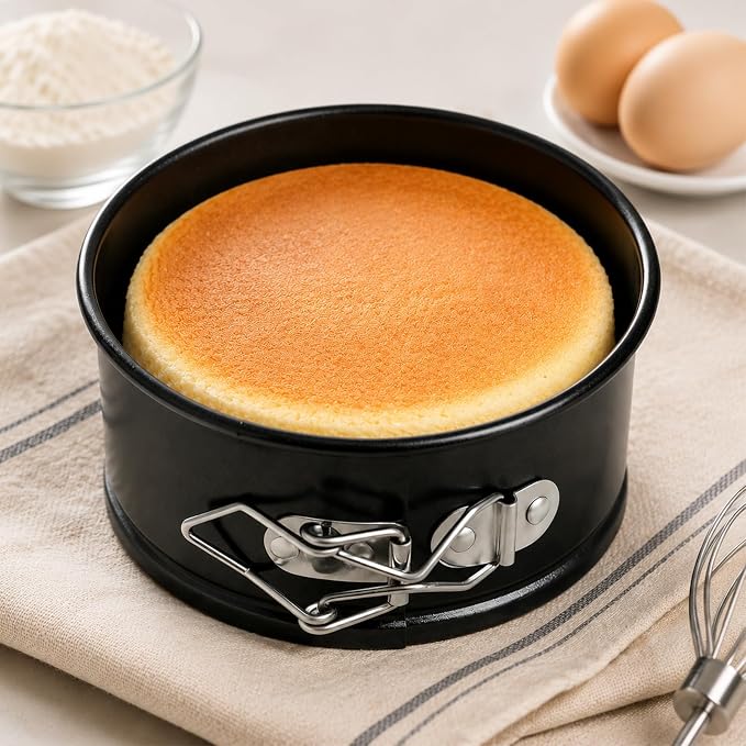 4 Inches Mini Springform Pan, 4-Pack Nonstick Cake Mold Set | Springform Cheesecake Pan, Nonstick Baking Molds for PCheesecakes and Quiches