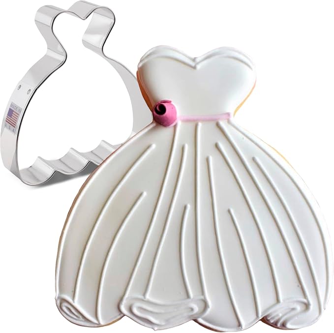 Ann Clark Wedding/Princess Dress Cookie Cutter Large, 4” Made in USA